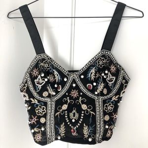Zara Embroidered Crop Top